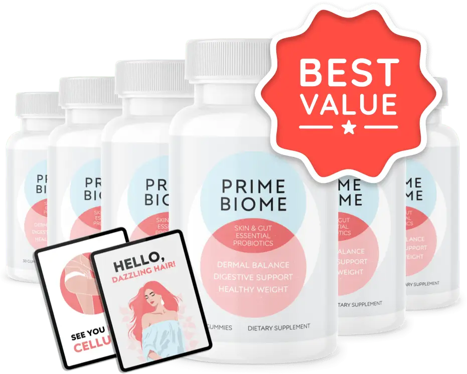 PrimeBiome Canada 6-bottle bundle with 2 free bonuses – best value probiotic offer